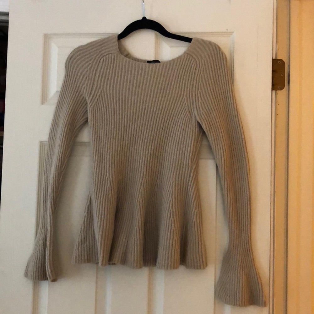 Ann Taylor peplum sweater with bell sleeves